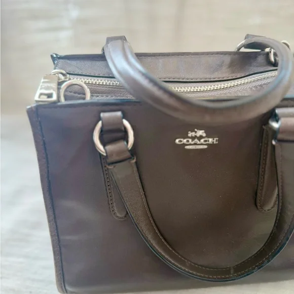 Coach Dark Brown Leather Crosby Carryall - Picture 7 of 10